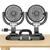 Car Fan 360 Adjustable 2 Head Air Fan Auto Electric Fan USB