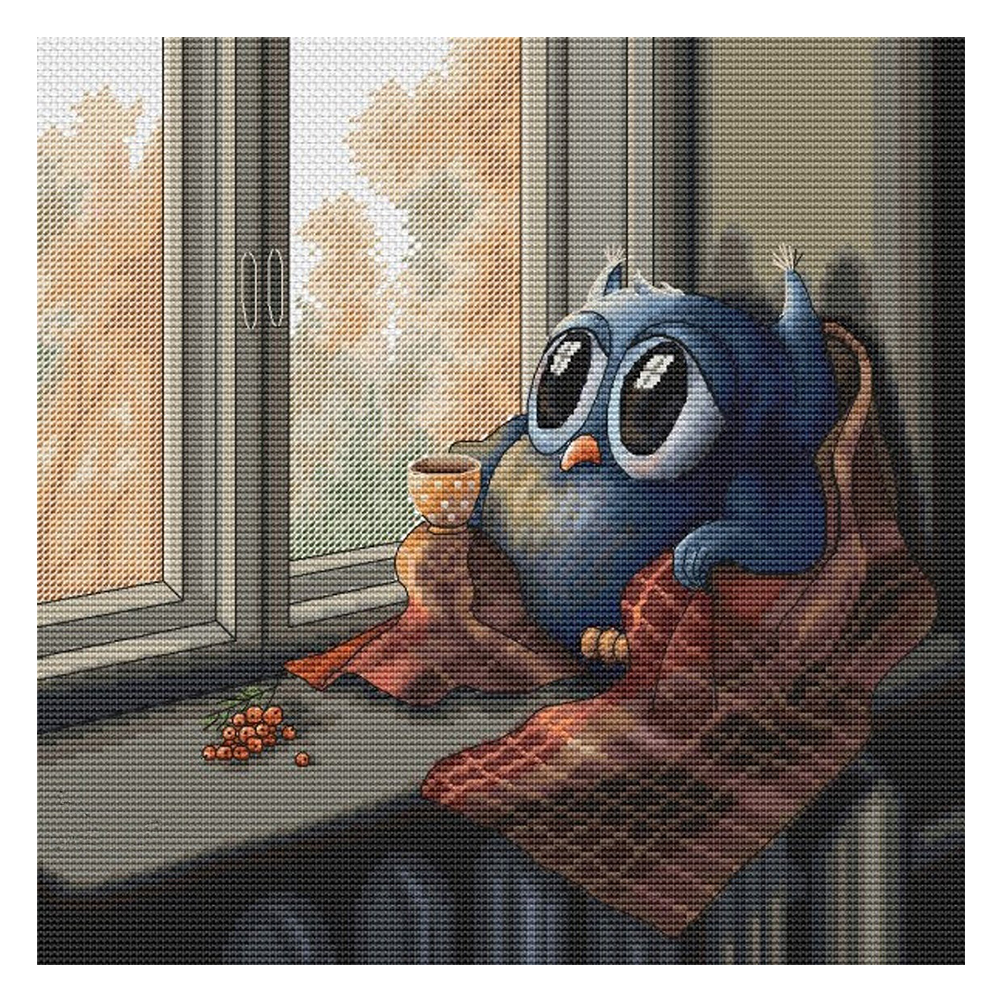 

Autumn Owl - 14CT Counted Cross Stitch - 40*40CM, 501 Original