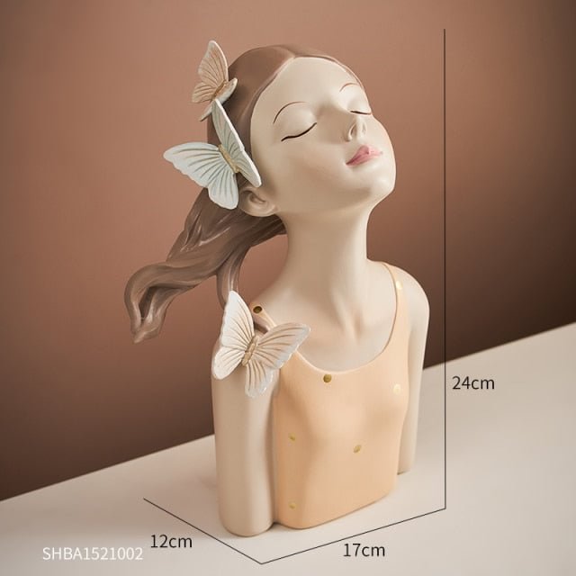 Butterfly Girl Decoration Resin Figure Sculpture Statue Nordic Home Decoration Living Room Bedroom Decoration Accessories Gifts