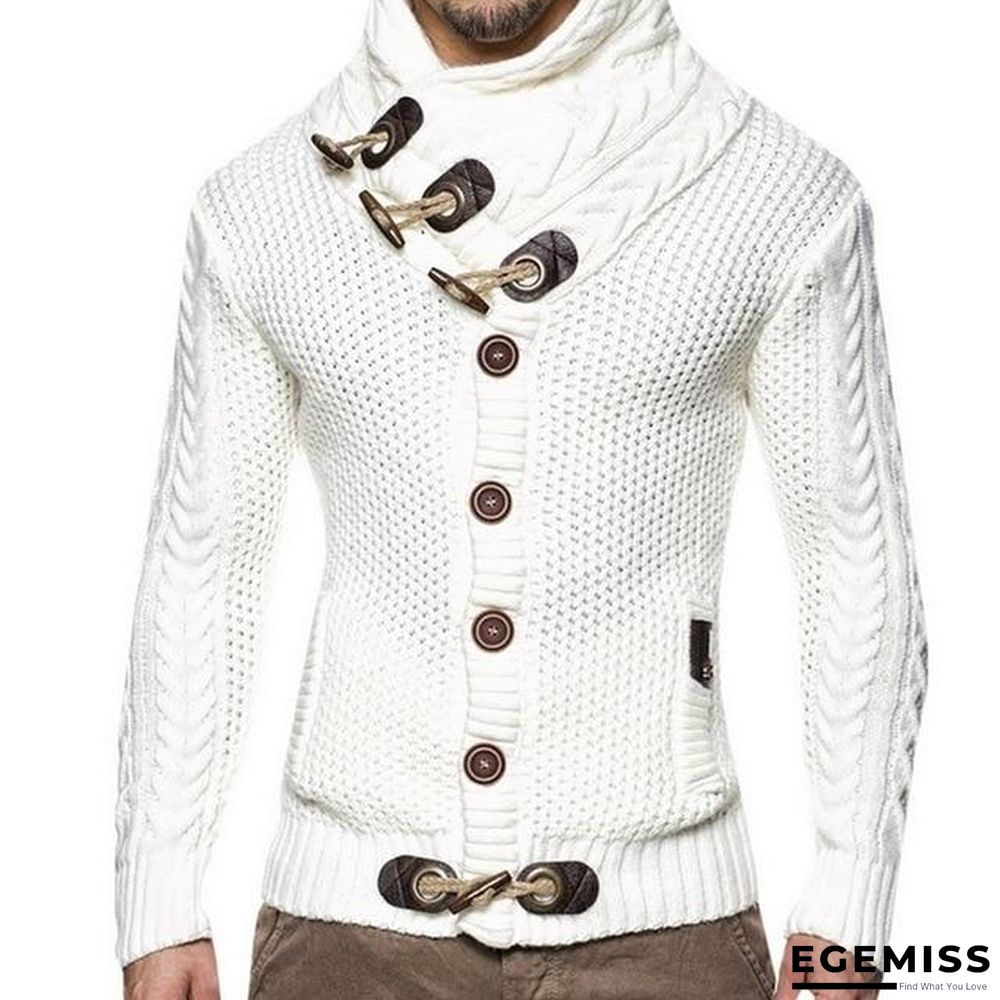 Mens buckle Sweater Cardigan Autumn winter Fashion Warm Thick Hedging Turtleneck Knitting Jumper Sweaters | EGEMISS
