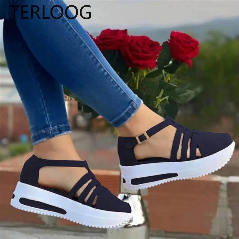 Back to College Wedge Sandals Women's Shoes 2021 Summer New Platform Sandals Ladies Casual Beach Shoes Female Flip Flops Dress Heels Slippers