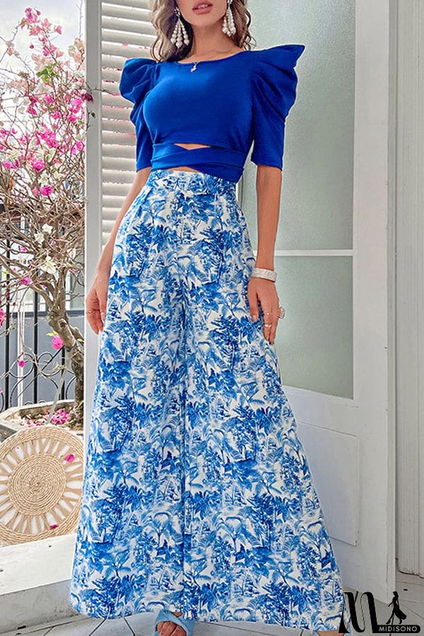 MidiSono - Women's Print Casual Two Piece Set