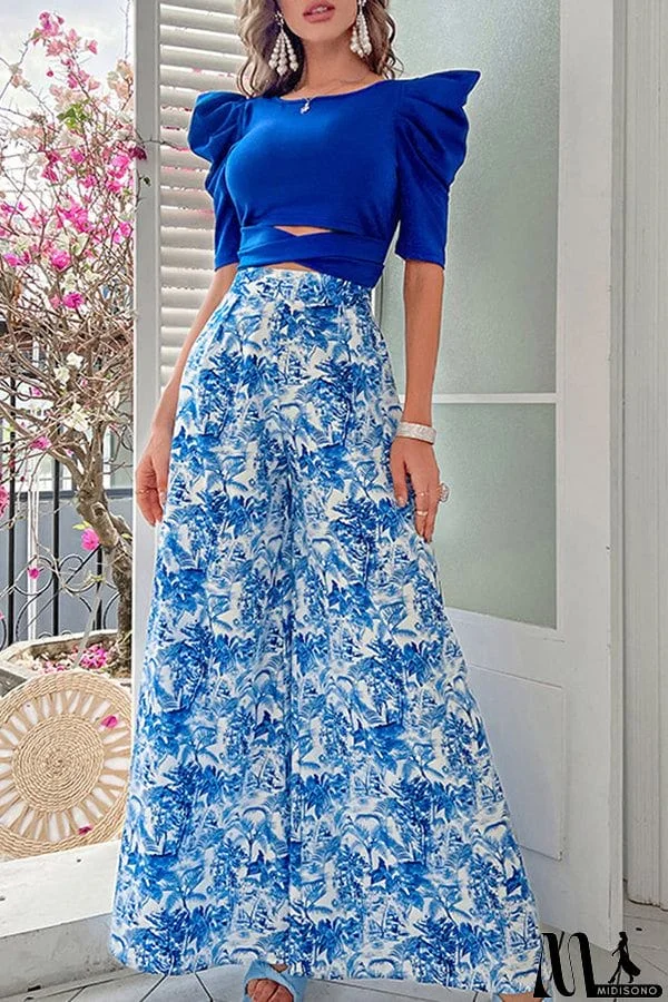 MidiSono - Women's Print Casual Two Piece Set