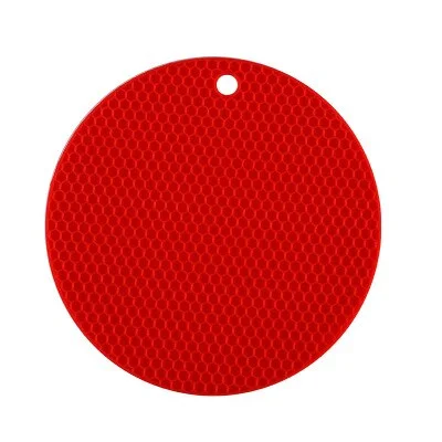 New Multi-function Coaster Slip Anti-hot Pad 18cm Round Heat-resistant Honeycomb Silicone Coaster Kitchen Tools Holder Mats