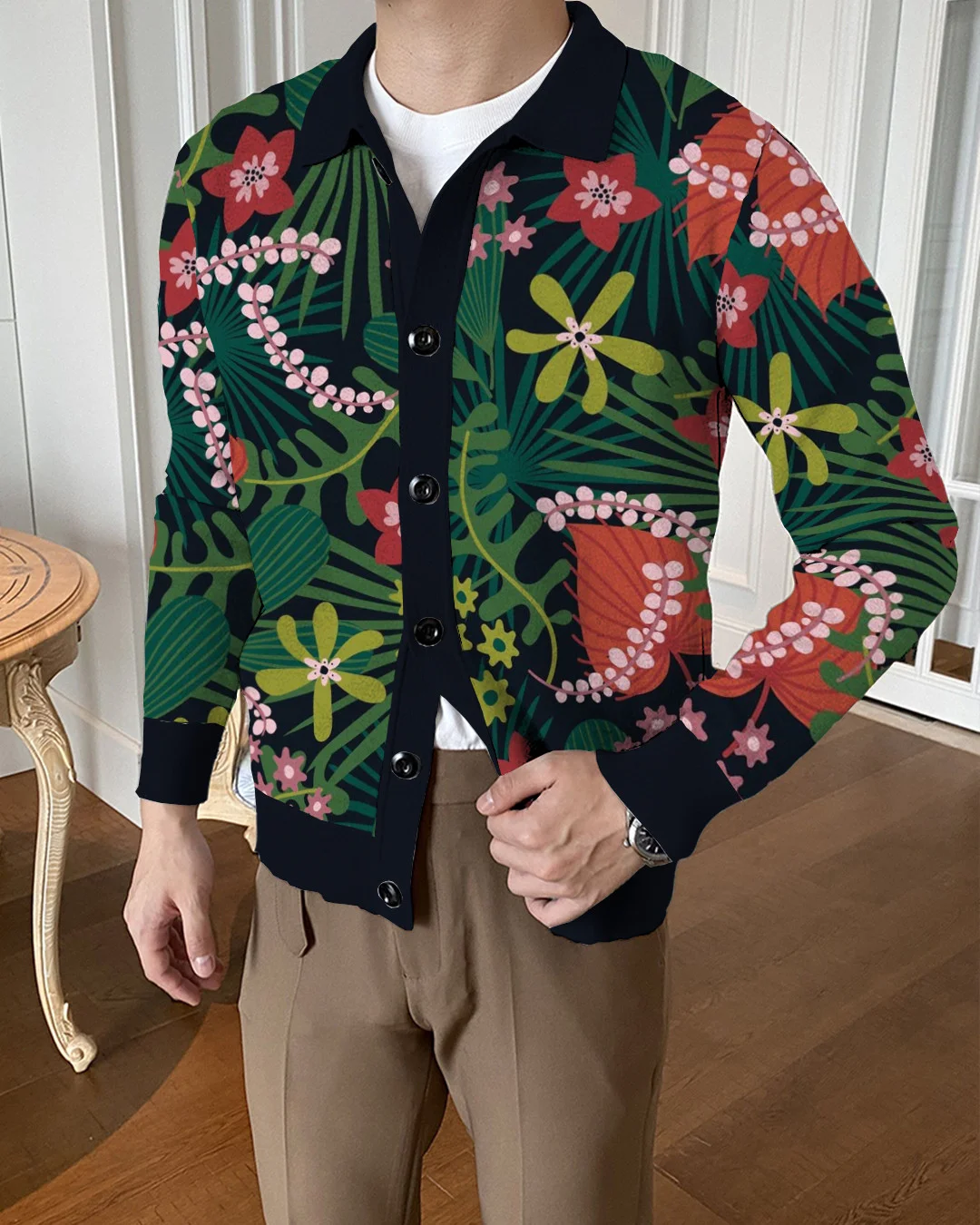 Men's Lapel Knitted Sweater Cardigan 2118