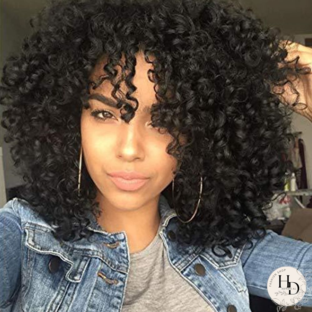 Black Fashion Casual Solid Long Curly Hair Wigs