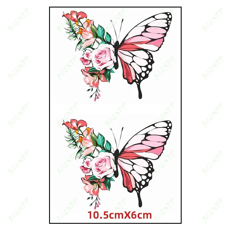 Waterproof Temporary Tattoo Sticker ins Butterfly black white sexy Body Art flash tatoo fake tatto for Women Men