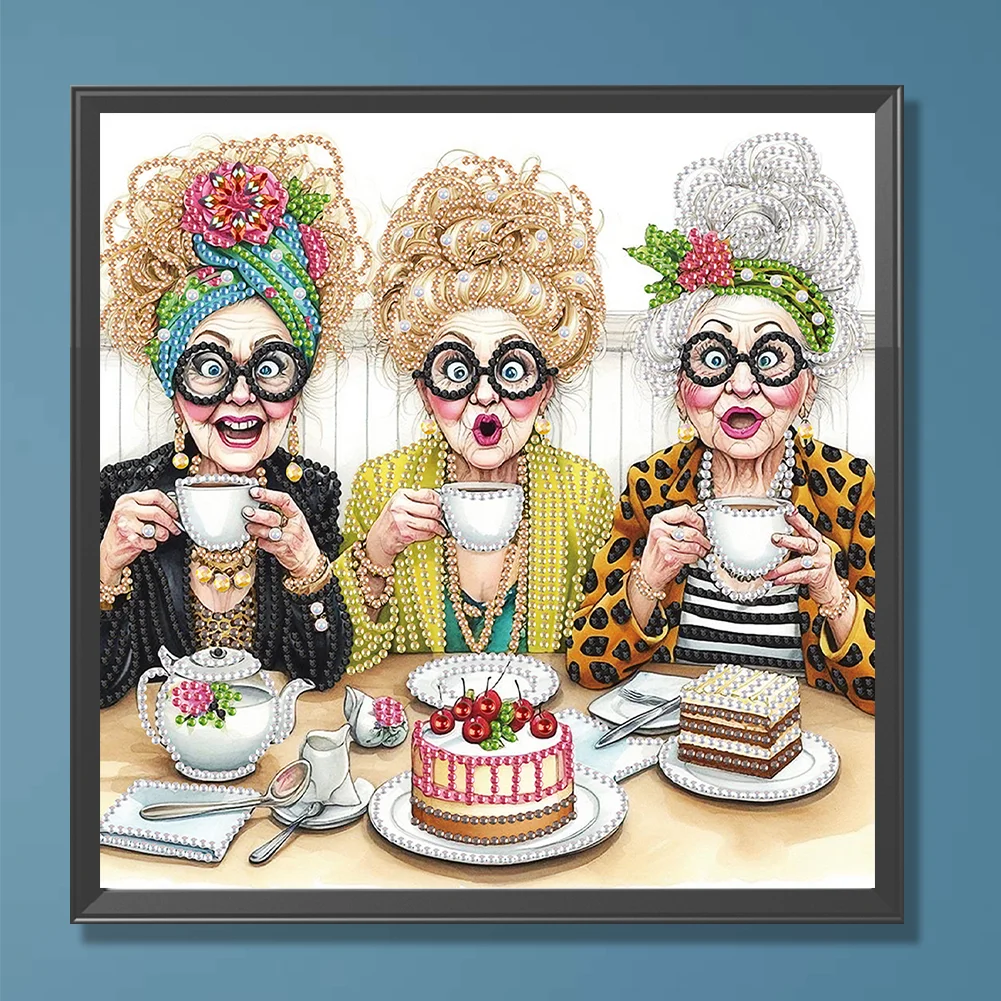 Diamond Painting - Partial Special Shaped Drill - Funny Granny(Canvas|30*30cm)