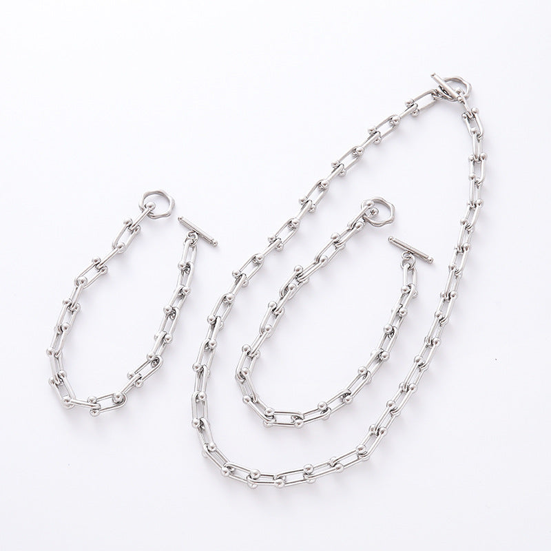 Retro Unisex Vintage Round Stainless Steel Electroplating Bracelets