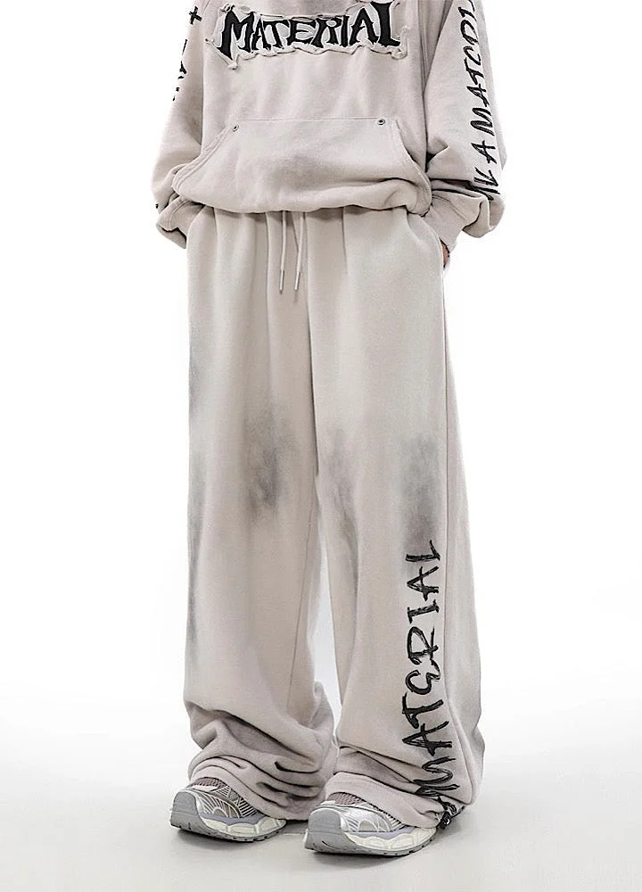 Brownm Hop Graffiti Design Drawstring Sweatpants Unisex