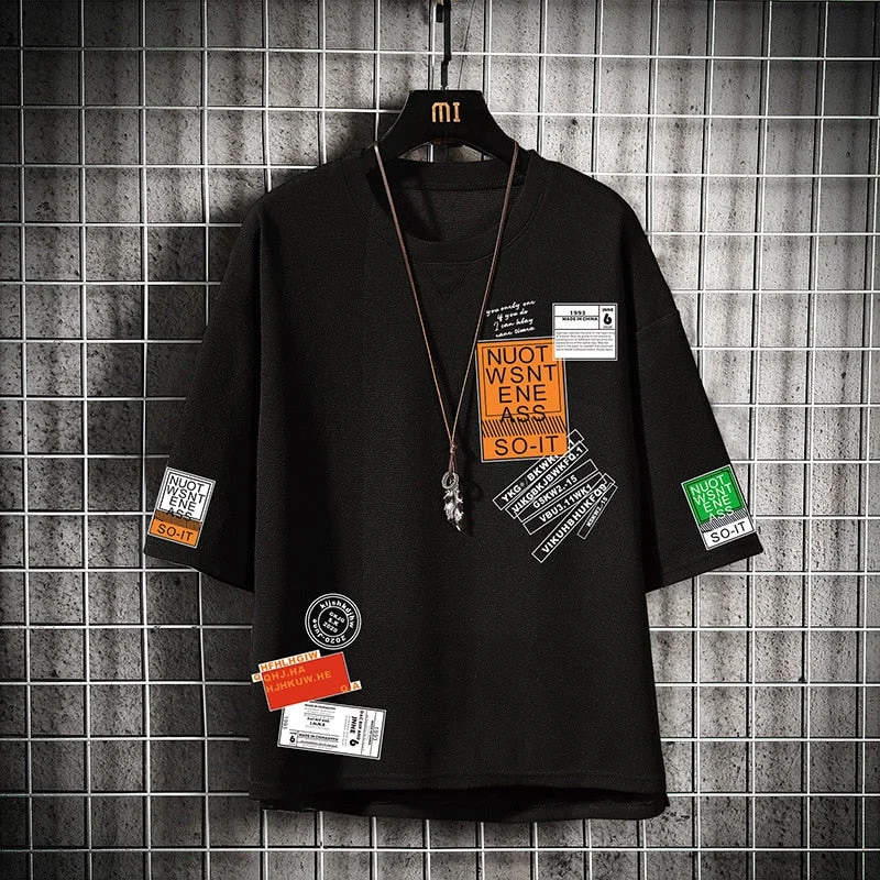 Print Short Sleeve Men's T-Shirt Fashion Streetwear Clothes Men's Clothing 2021 Hip Hop Japanese Clothing Man M-4XL