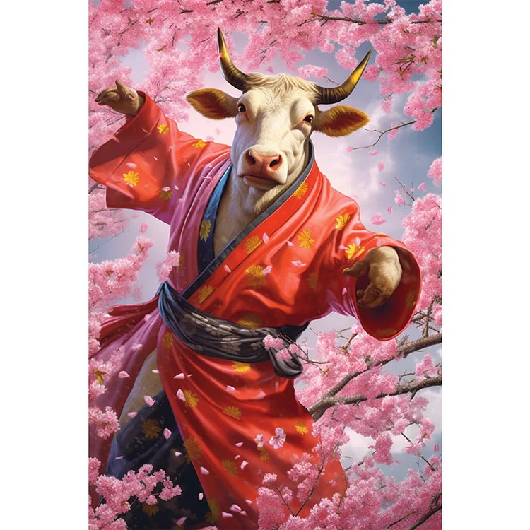 Kung Fu Old Cow 40*50CM(Canvas) Full Round Drill Diamond Painting gbfke