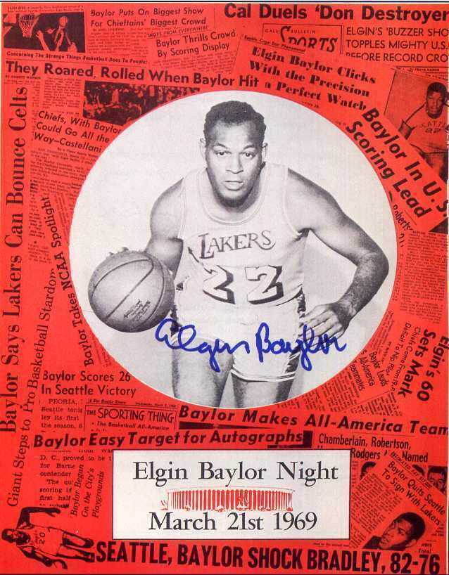 ELGIN BAYLOR Signed Photo Poster paintinggraph / Cover - Basketball Player LA LAKERS - preprint