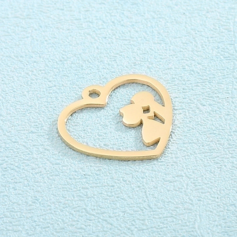 1 Piece Stainless Steel 18K Gold Plated Human Heart Shape