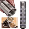 2 In 1 Pepper Mill Stainless Steel Seasoning Container for Travel (Five Tier)