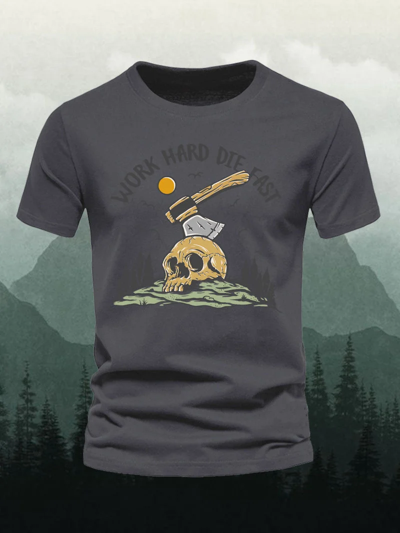 Men's Skull Axe Short-Sleeved Shirt in  mildstyles