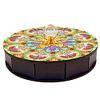 Mandala Diamond Painting Storage Box Wooden Round Jewelry Case with Lid Kits