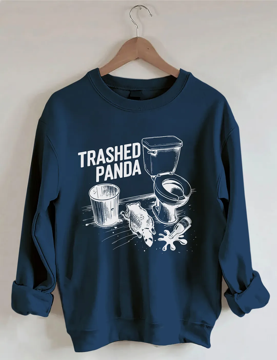 Trashed Panda Funny Drunk Raccoon Sweatshirt