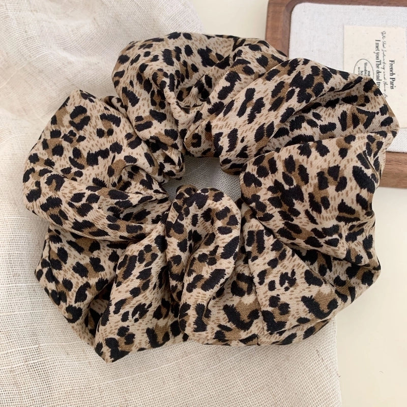 Retro Fabric Leopard Print Headband Wide Version High Skull Top Modified Face High Sense Pink Leopard Print Headband Hair Clip Hair Ring For Women