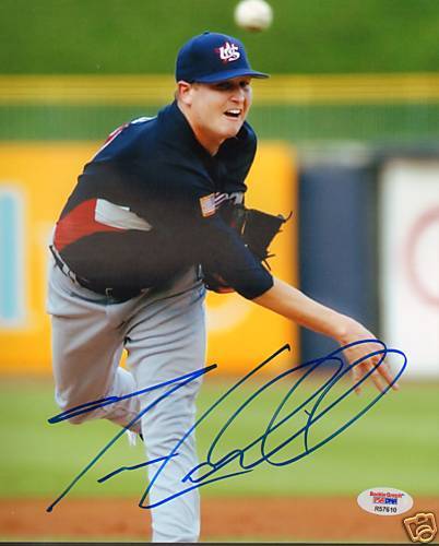 Trevor Cahill Signed 2008 Team USA Olympics 8x10 Photo Poster painting PSA/DNA COA Diamondbacks