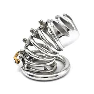 pornhint Pornhint Male Stainless Steel Chastity Device Metal Screw Spike Chastity Cage LockBelt