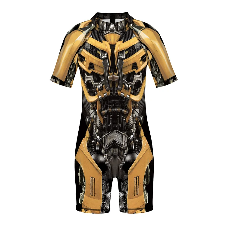 Kids Children Robots Super Hero Jumpsuit Swimsuit Multi Color Team Group Outfits Cosplay Costume 