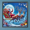 Père Noël Chevauchant Un Élan Sous La Lune Perceuse Ronde Peinture Diamant-55*55CM