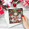 (US Only)6PCS DIY Xmas Diamond Art Greeting Cards Congratulations Cards & Gifts (Snowman)