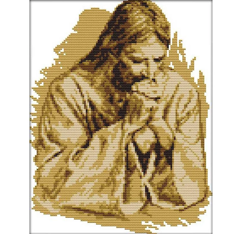 Joy Sunday-Jesus Praying (34*41CM) 11CT Counted Cross Stitch gbfke