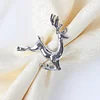 Golden Silver Leaping Elk Christmas Catering Napkin Ring