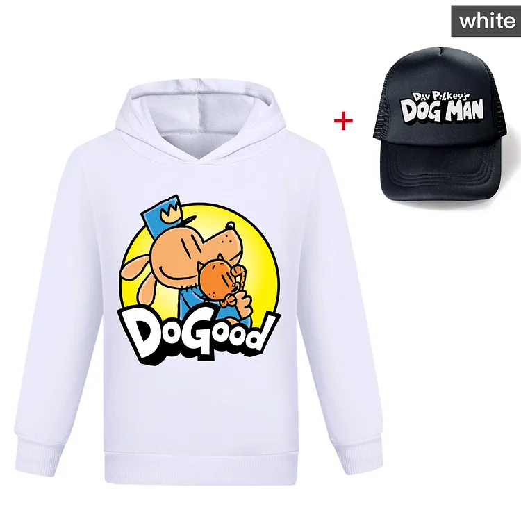 Dog Man Kids Hoodie and Hat Set-Mayoulove