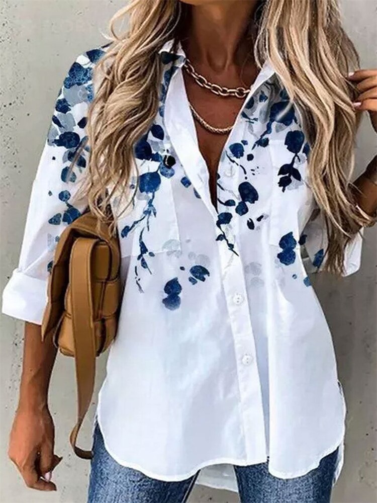 Chasenstones Temperament long-sleeved woman shirt casual  shirt woman elegant blouse woman