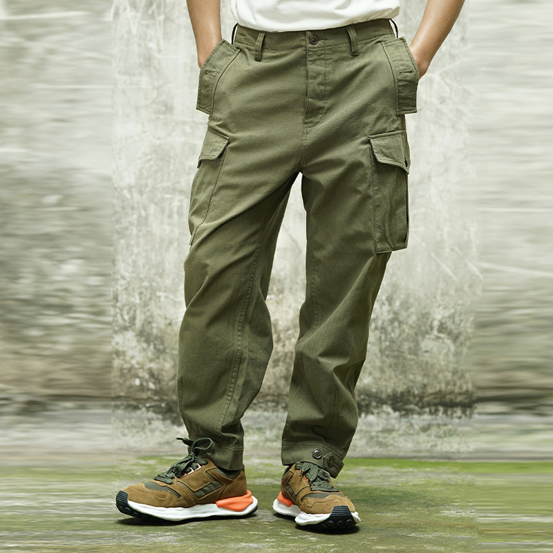 13OZ American Vintage Tapered Herringbone Casual Pants