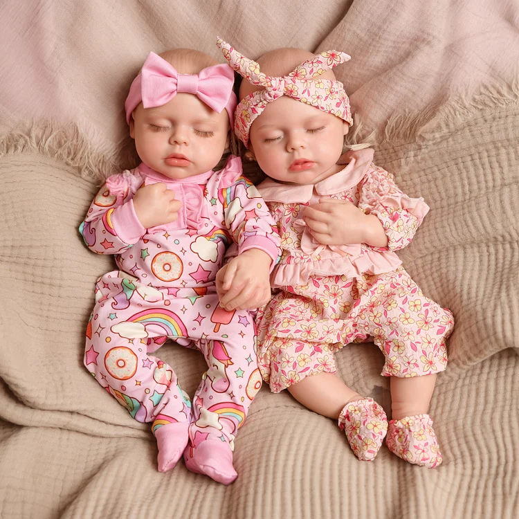 Babeside Realistic Silicone Reborn Baby Lucy 16'' Little Infant Twins Best Gift for Kid