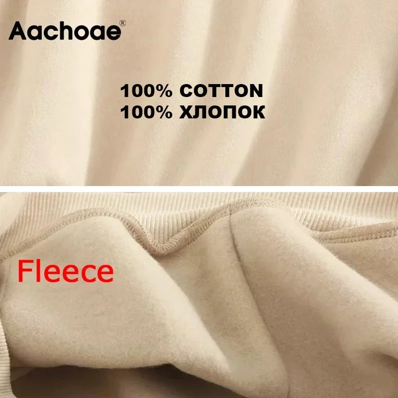 Aachoae Solid Casual Tracksuit Women Sports 2 Pieces Set Sweatshirts Pullover Hoodies Suit 2021 Home Sweatpants Shorts Outfits