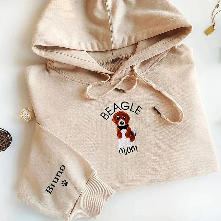 Custom Pet Portrait Embroidered T-shirt  Sweatshirt Hoodie