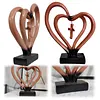 Resin Entwined Heart & Cross Christian Wedding Sculpture Symbolizing Husband Wife & God Two Hearts & Cross Keepsake for Weddings Anniversaries & Religious Gifts