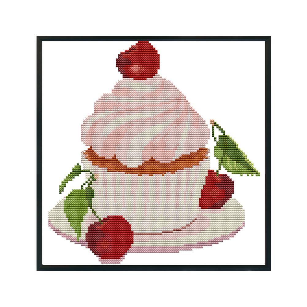 

Strawberry ice cream - 14CT Stamped Cross Stitch - 26*26cm, 501 Original