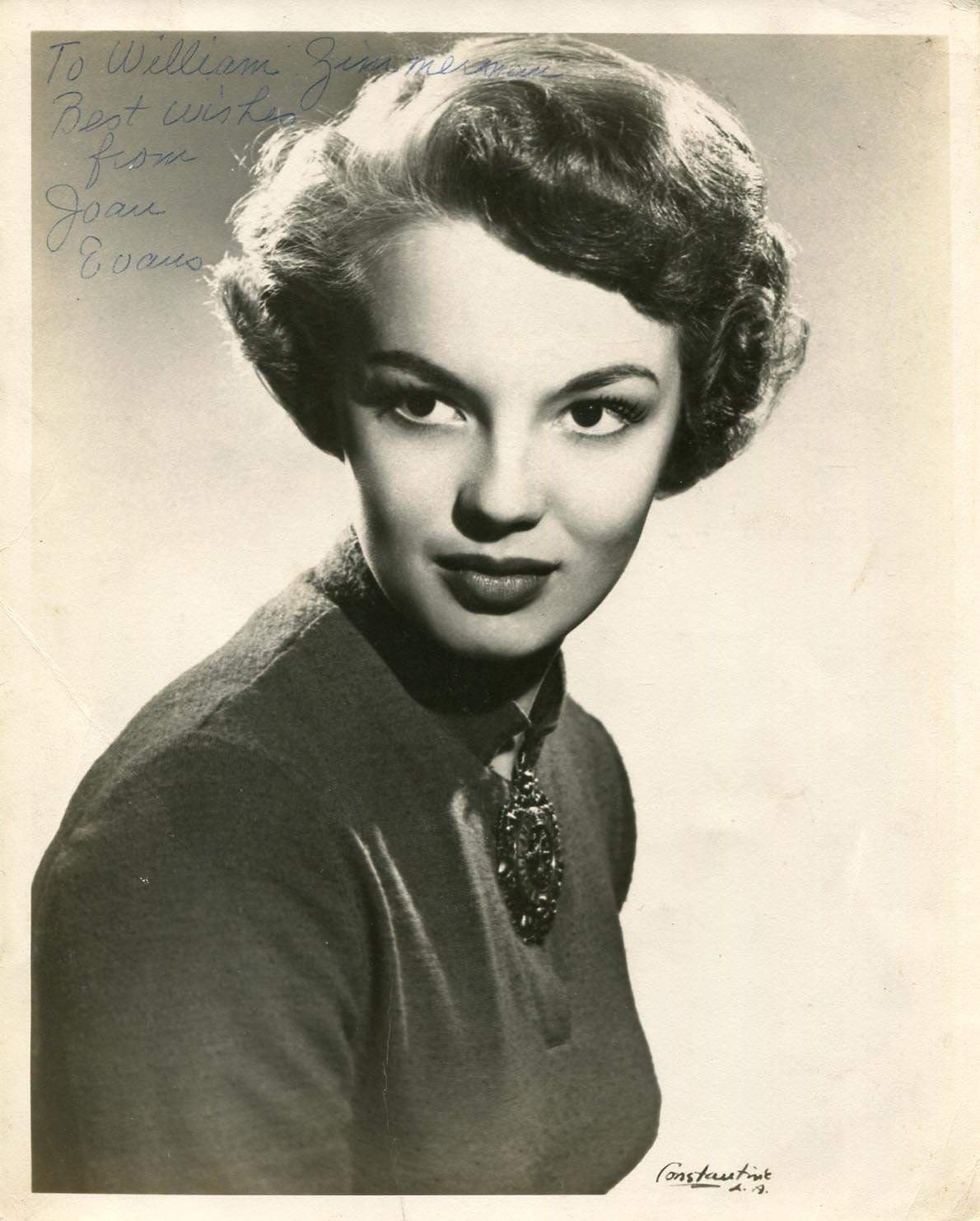 ACTRESS Joan Evans autograph, signed vintage Photo Poster painting