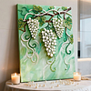 (40x50cm)DIY Pearl Painting Framed Grape Handmade Pearl Material Art Kit Living Room Decor