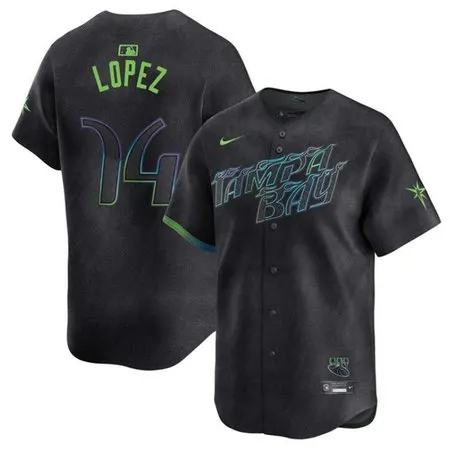 Men's Tampa Bay Rays #74 Jacob Lopez Charcoal 2024 City Connect Limited Stitched Baseball Jersey BFIJ