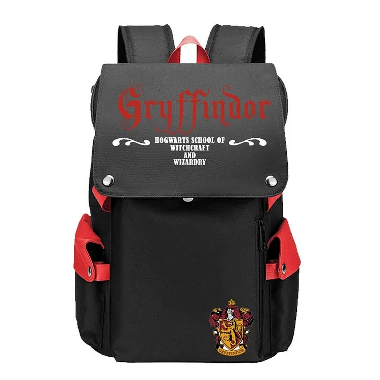 Mayoulove Harry Potter Backpack Gryffindor Hufflepuff Ravenclaw Slytherin Cosplay Oxford School Bag-Mayoulove