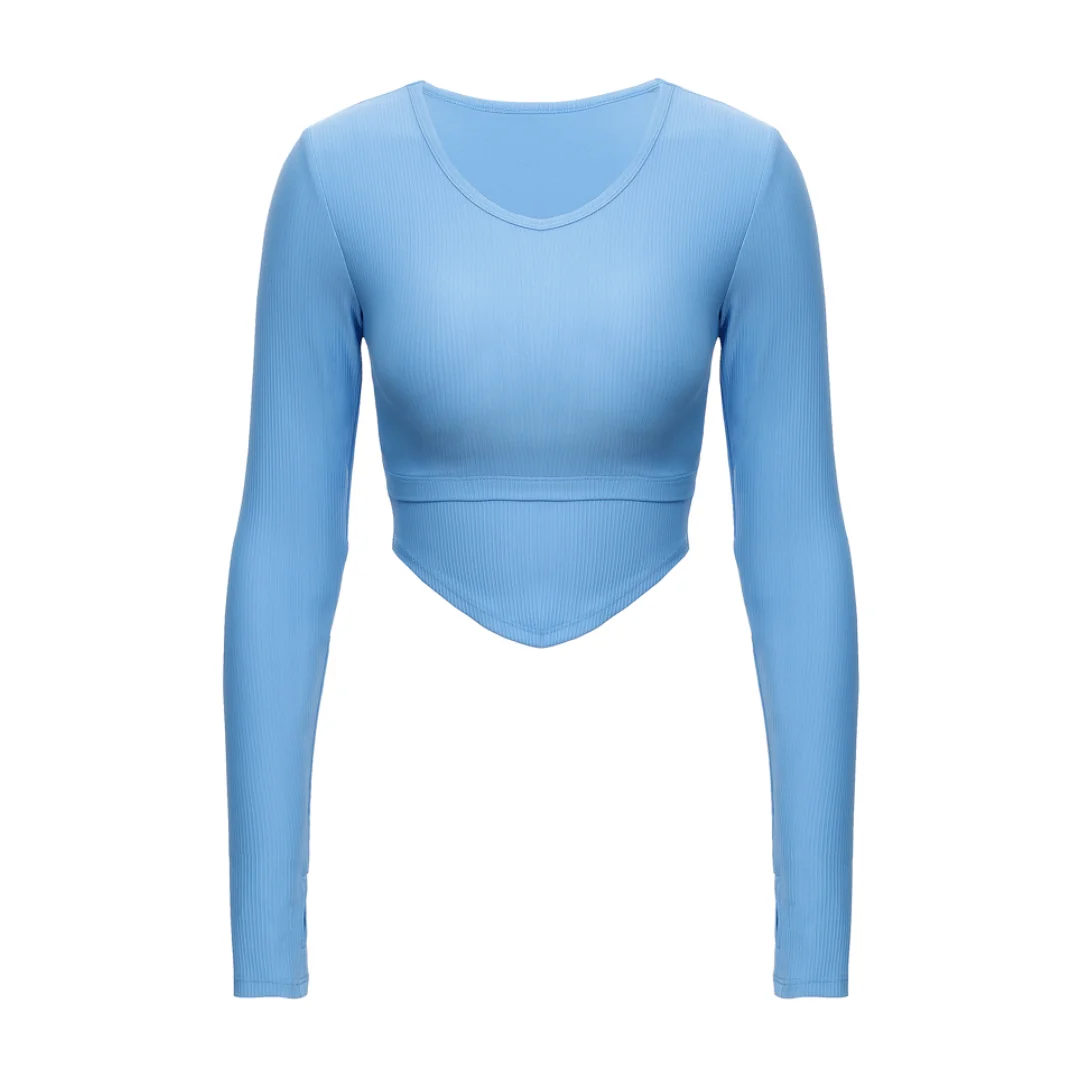 Casual Ribbed With Chest Pad Top