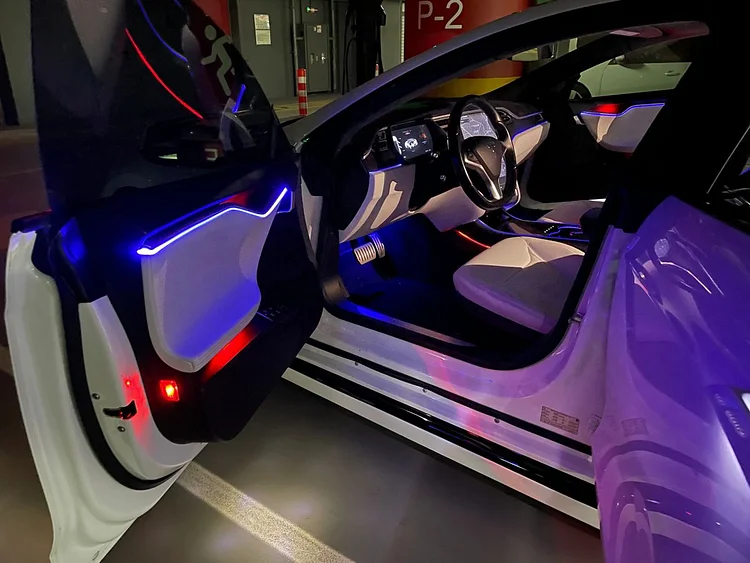 Centralisere Socialisme overvældende Tesla Model S Interior Ambient Lighting Upgrade Kit with App Control |  TESLASY