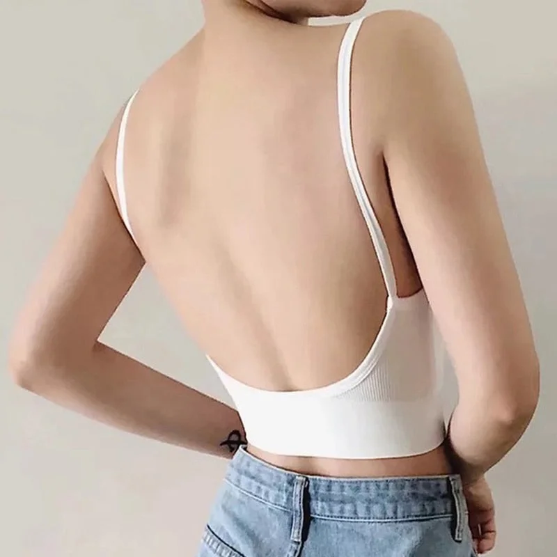 DERUILADY Sexy U Type Backless Bras For Women Bralette Tops Comfortable Seamless Padded Underwear Wireless Fitness Lingerie