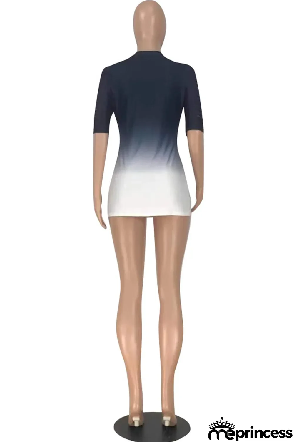 Pink Sexy Gradual Change Letter Ripped O Neck Wrapped Skirt Dresses