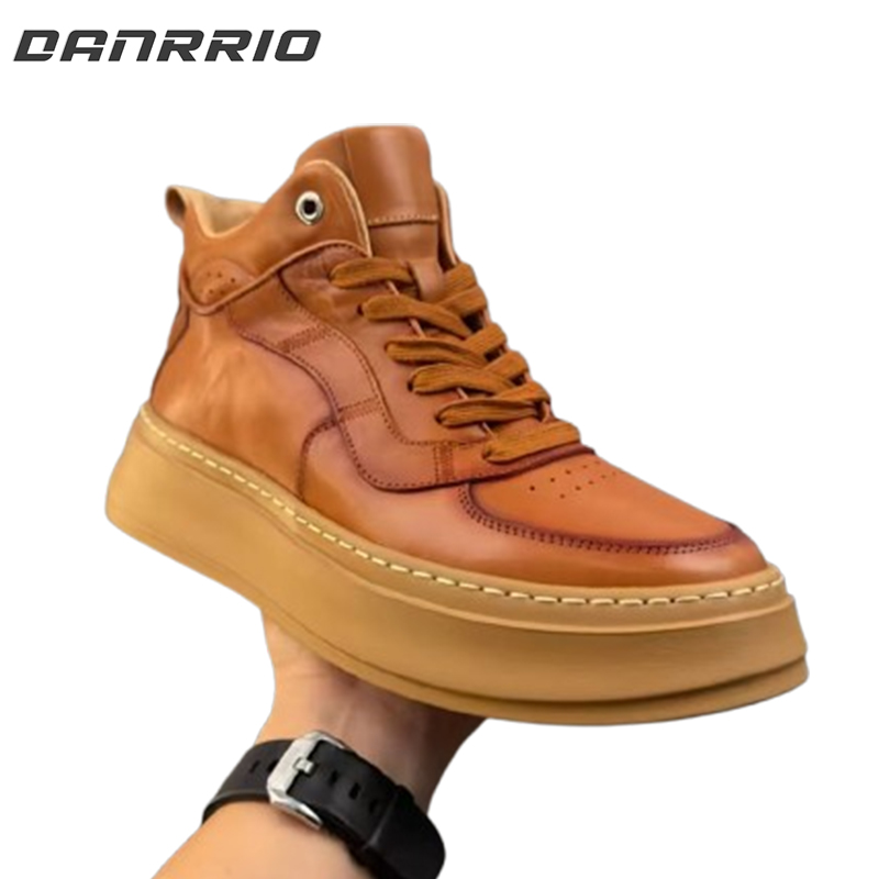 DANRRIO Handmade Retro Mid-top Horsehide Casual Sneakers  DANRRIO.COM DANRRIO