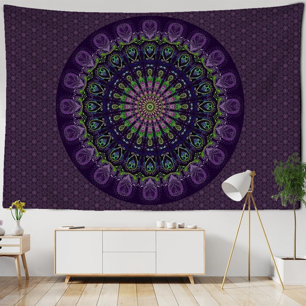 Psychedelic Mandala Tapestry Wall Hanging Bohemia TAPIZ Witchcraft Beach Travel Mattress Room Home Decor