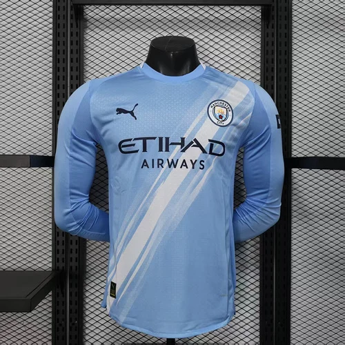 2025/26 Long Sleeve Player Version Manchester City Home Football Shirt