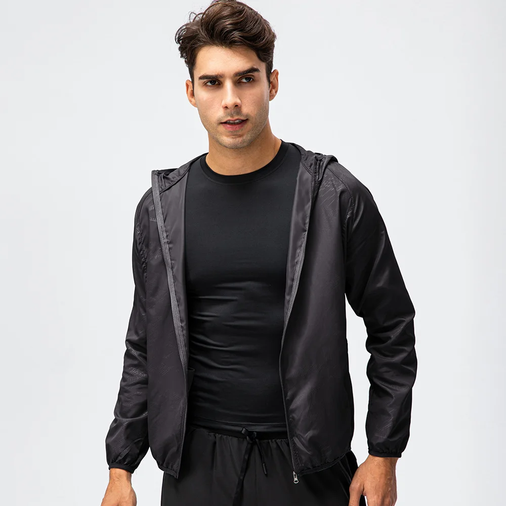 Men's long sleeve zipper sport sunscreen jacket